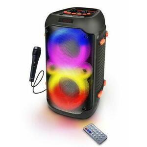 Boxa portabila FM Esperanza Karaoke EP156, microSD, Bluetooth, 2400mAh, RGB (Negru) imagine