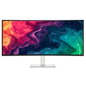 Monitor VA LED Dell 34inch S3425DW, UW-QHD (3440 x 1440), HDMI, Ecran curbat, Boxe, 120 Hz, 1 ms (Alb) imagine