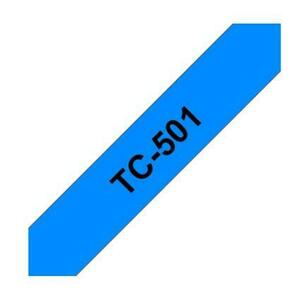 Banda Laminata Brother TC501, 12mm (Negru/Albastru) imagine