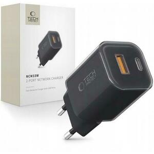 Incarcator Retea Tech-Protect NCM33W, 33W, 3A, 1 x USB-A - 1 x USB-C, Negru imagine