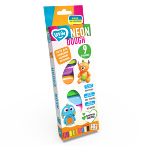 Set plastilina Lovin 9pcsx15gr, Neon Dough imagine