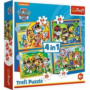 Puzzle Trefl 4 in 1, 207 piese, Patrula Catelusilor - Sarbatorile imagine