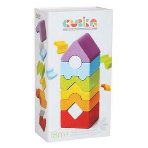 Jucarie din lemn Cubika - Set Constructii Turn, 8 piese imagine