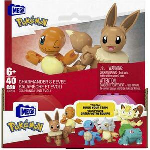 Set de constructie Pokemon Mega Construx - Doua Bile, Charmander si Evee, 40 piese imagine