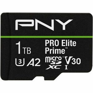 Card memorie PNY PRO Elite Prime, 1TB, microSDXC, UHS-I U3, V30, A2 + Adaptor SD imagine