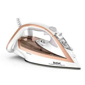 Fier de calcat Tefal Turbo Anti-Calc FV5697E1, 3000 W, 270g/min, 270 ml, talpa Durilium AirGlide (Alb/Roz) imagine