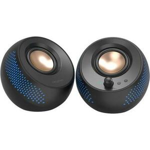 Boxe PC Creative Pebble X 2.0, 15 W/30 W USB-C, Bluetooth, Sound Blaster Acoustic Engine, EQ, Dialog+, BassFlex, RGB (Negru) imagine