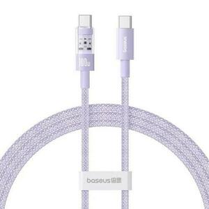 Cablu de date Baseus Gem, Fast Charging, USB Type-C la USB Type-C 100W, 1m, Mov imagine