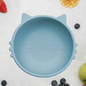 Bol din silicon AppeKids Kitty I Aqua Blue, 6 luni+ imagine