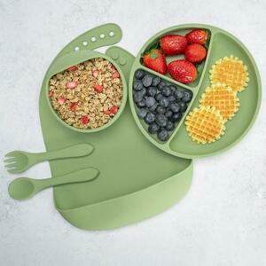 Set Diversificare AppeKids Classic Raw Green, 100% Silicon, 6 luni+ imagine