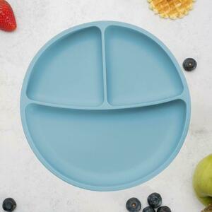 Farfurie compartimentata din silicon cu ventuza AppeKids Aqua Blue, 6 luni+ imagine