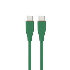 Cablu alimentare si date GEMBIRD CC-USB2S-CMCM-1.5M-G, USB 2.0 Type-C (T) la USB 2.0 Type-C (T), 60W, 1.5m, protectie silicon, Verde imagine