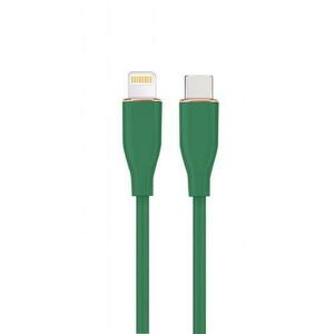Cablu alimentare si date GEMBIRD CC-USB2S-CM8PM-1.5M-G, USB 2.0 Type-C (T) la Lightning (T), 20W, 1.5m, protectie silicon, Verde imagine