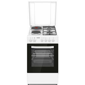 Aragaz mixt HEINNER HFSC-S56E2HSWH, 2 arzatoare gaz + 2 plite electrice, Aprindere electrica arzatoare, Cuptor electric, Clasa A, Grill, 50x60 cm (Alb) imagine