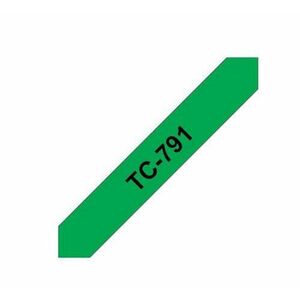 Banda Laminata Brother TC791, 9mm (Negru/Verde) imagine
