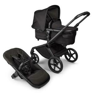 Carucior 2in1 Bugaboo Fox 5 Noir Limited Edition Black Moonlight, 0-4 ani, max 22 kg, Cos de cumparaturi 10 kg (Negru) imagine