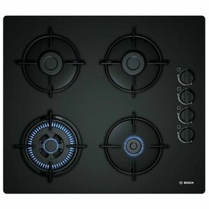 Plita incorporabila gaz POH6B6B10, 4 arzatoare, aprindere electrica, suporturi otel, negru imagine