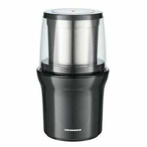 Rasnita electrica Heinner HCG-200DGIX2, rasnire umeda si uscata, 200 W, 70g, 2 recipiente, carcasa inox, Gri imagine