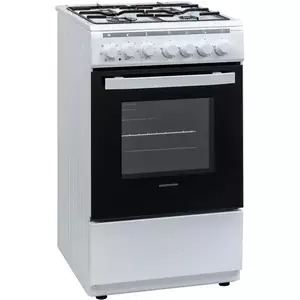 Aragaz mixt Heinner HFSC-V60LITGC-WH, 4 arzatoare gaz, Dispozitiv de siguranta plita, Aprindere electrica, Cuptor electric, Timer, Grill, Clasa A, 50 cm, Alb imagine