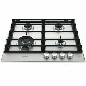 Plita incorporabila pe gaz Whirlpool GMWL 628/IXL, 4 arzatoare, aprindere electrica, 60cm, inox imagine