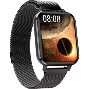 Smartwatch MaxCom FW45 Aurum 2, bratara plasa metalica, Gri inchis imagine