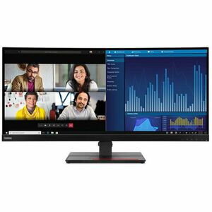 Monitor LED Lenovo ThinkVision P34w-20 34 inch 4 ms Negru Webcam USB-C 60 Hz imagine