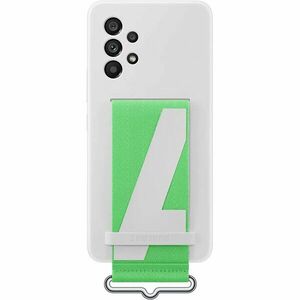 Husa de protectie Samsung Silicone Cover with Strap pentru Galaxy A53 5G, White imagine