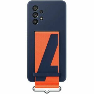 Husa de protectie Samsung Silicone Cover with Strap pentru Galaxy A53 5G, Navy imagine