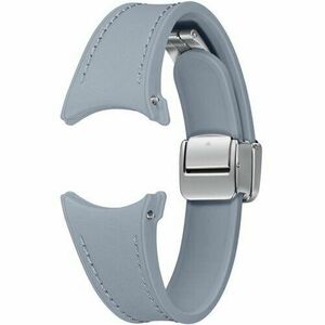 Curea smartwatch Samsung D-Buckle Hybrid Eco-Leather Band pentru Galaxy Watch6, Slim (S/M), Albastru imagine