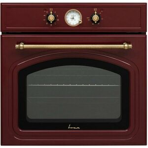 Cuptor incorporabil Fram FBO-V659GCA-RBD, Electric, 65 l, Clasa A, Timer Analog, Grill, Iluminare, Design rustic, Burgundy imagine