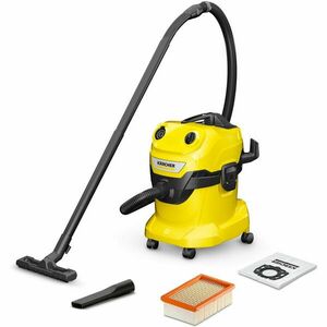 Aspirator multifunctional Karcher WD 4 V-20/5/22 EU, 1.628-209.0, 1000 W, aspirare umeda si uscata, 20 l rezervor, furtun 2.2 m, functie de suflare, comutator rotativ (pornit/oprit), Galben/negru imagine