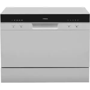 Masina de spalat vase compacta Hansa ZWM556SH, 6 seturi, 5 programe, Clasa F, Pornire programabila, Buzzer, 55 cm, Argintiu imagine