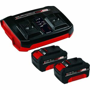 Kit 2 acumulatori si incarcator dublu Einhell Power X-Change 4512112, 2x4.0 Ah, 18 V, 75 min timp incarcare, 900 W putere maxima imagine