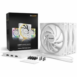 Ventilator / radiator be quiet! LIGHT WINGS White RGB 140mm PWM High-Speed Three Fan Pack imagine