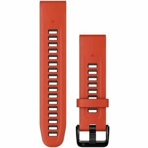 Curea ceas smartwatch Garmin, 20mm, QuickFit, Silicon, Flame Red/Graphite imagine
