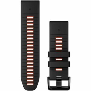 Curea ceas smartwatch Garmin, 26mm, QuickFit, Silicon, Black/Flame Red imagine