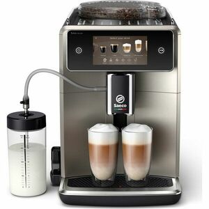 Espressor complet automat Saeco Xelsis Deluxe SM8782/30, 15 bari, 22 specialitati de cafea, 8 profile de utilizator, interfata Coffee Maestro, tehnologie BeanMaestro, conectivitate, functie LatteDuo, rasnita ceramica, filtru Aqua Clean, gri imagine