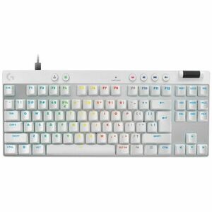 Tastatura mecanica gaming Logitech PRO X TKL RAPID, switch-uri analog, multipoint action, lightsync RGB, Alb imagine