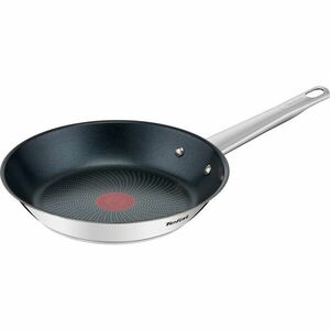 Tigaie Tefal Cook Eat, inductie, invelis antiaderent Titanium, indicator Thermo-Signal, maner nituit, inox premium, 28 cm, argintiu/negru imagine