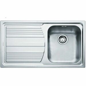 Chiuveta Franke Logica Line 101.0086.240 LLL 611-L, 860 x 500mm (margine slim, sifon inclus), Picurator stanga, 1 cuva, Inox dekor imagine