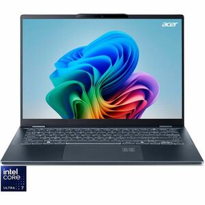 Laptop Acer Swift 14 AI OLED SF14-51-75NV cu procesor Intel® Core™ Ultra 7 258V pana la 4.8GHz, 14'', OLED 2.8K, 32GB LPDDR5X RAM, 1TB SSD, Intel® Arc™ Graphics, Windows 11 Home, Steam Blue imagine