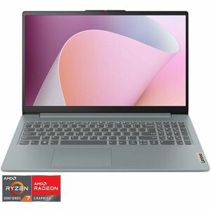 Laptop Lenovo IdeaPad Slim 3 15ABR8 cu procesor AMD Ryzen™ 7 5825U pana la 4.5GHz, 15.6'' Full HD, 8GB DDR4 RAM, 512GB SSD, AMD Radeon™ Graphics, No OS, Arctic Grey imagine