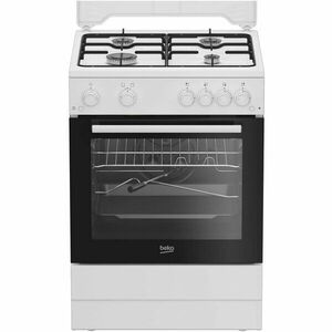 Aragaz Beko FBGT62110GWO, 4 arzatoare, Gaz, L 60 cm, Grill, Rotisor, alb imagine