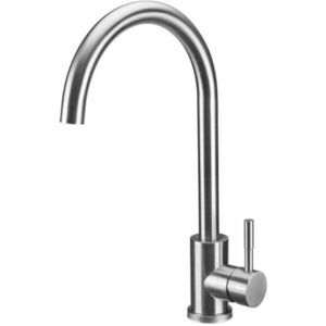 Baterie bucatarie Evosanitary 5001, tip U, monocomanda, racorduri, cartus ceramic, inox imagine