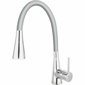 Baterie bucatarie Ferro Zumba II, 2 functii: jet si dus, pipa flexibila, silver imagine
