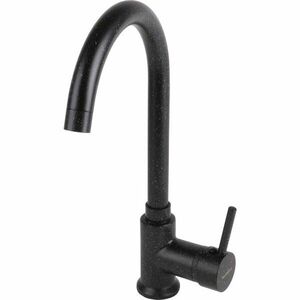 Baterie bucatarie SanDonna F 7073, cu aerator, cartus ceramic, Alama, Negru imagine