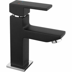 Baterie lavoar Ferro Staccato, negru, cartus ceramic imagine