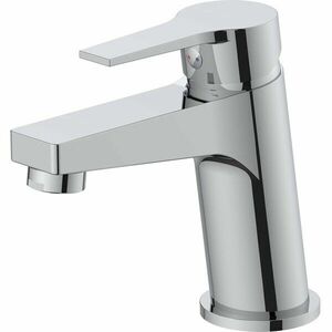 Baterie lavoar Idrobric Hellis, crom lucios, cartus ceramic Ø 35 mm, set ventil scurgere cu click-clack 1”1/4 PVC, racord flexibil inox 3/8F 35 cm, kit montaj imagine
