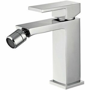 Baterie bideu Idrobric Zoe, crom lucios, cartus ceramic Ø 25 mm, set ventil scurgere cu click-clack 1”1/4 plastic, racord flexibil inox 3/8F 35 cm, kit montaj imagine