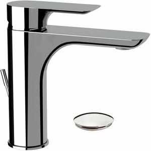 Baterie lavoar Idrobric Sofia, crom lucios, cartus ceramic Ø 35 mm, set ventil scurgere cu click-clack 1”1/4 metal, racord flexibil inox 3/8F 35 cm, kit montaj imagine